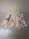 GRAPHIC CARGO SHORTS (BEIGE)